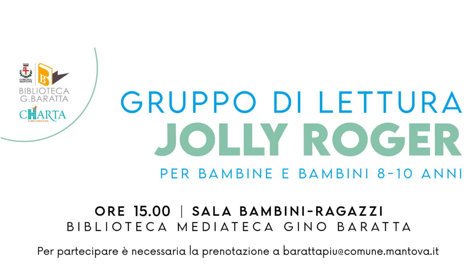 Mantova, Biblioteca Baratta – Incontri del gruppo di lettura Jolly Roger